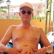 Showing off my hard cock in Cap d'Agde