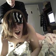 Wife blindfolded with another stranger in a hotel being fucked