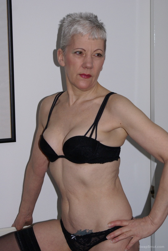 GILF stripping out of new black undie's to show you all my body
