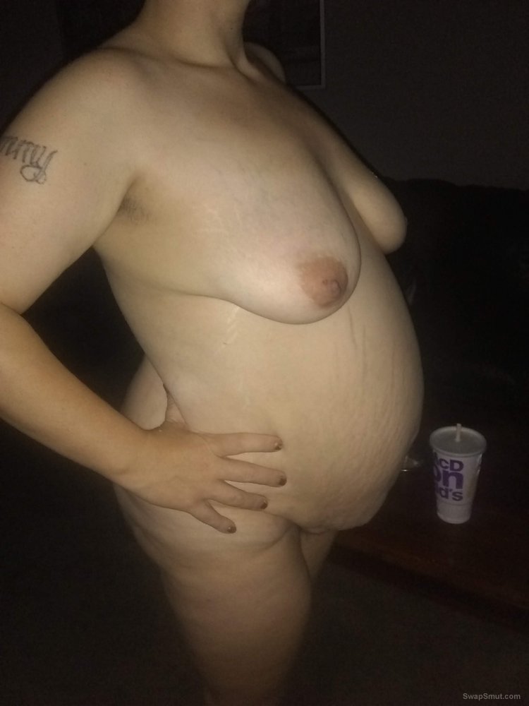 Preggo Wife Boobs - My pregnant wife hairy pussy big belly big tits