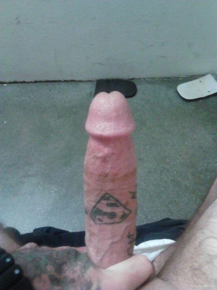 All alone showing off my ink jacking my big dick masturbating