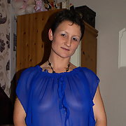 See Through Blue Top & No Knickers Wearing See Through Blouse