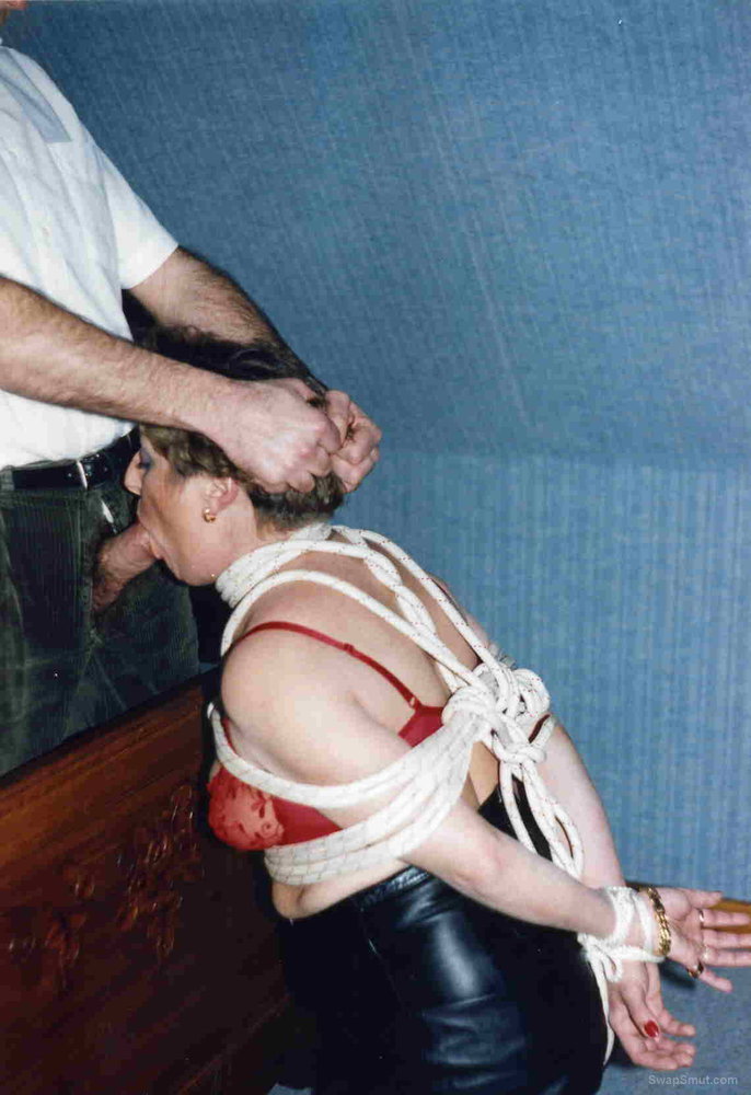 Tied and submissive wife in action