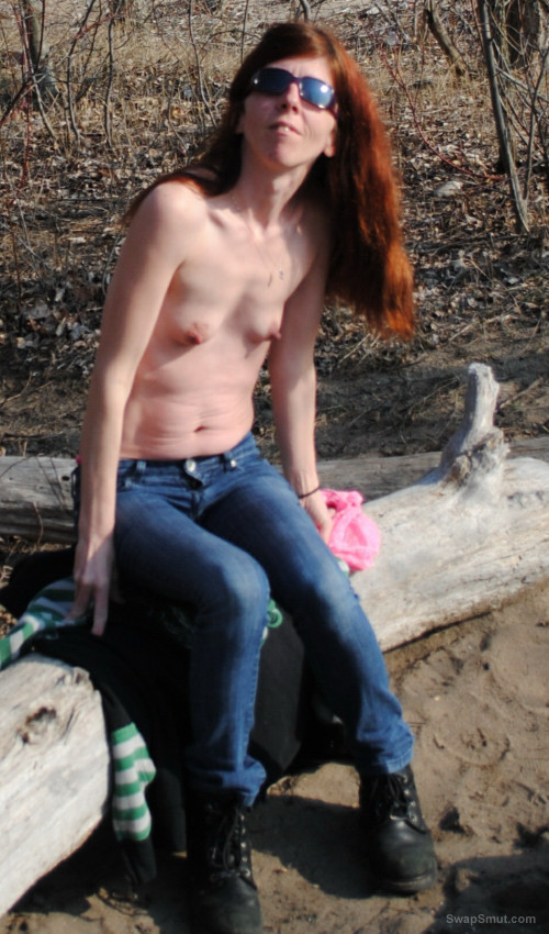 My little Sexy wife getting naked at the beach nude in public