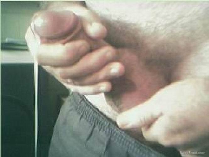 My cock oozing sperm slimy penis covered with spunk