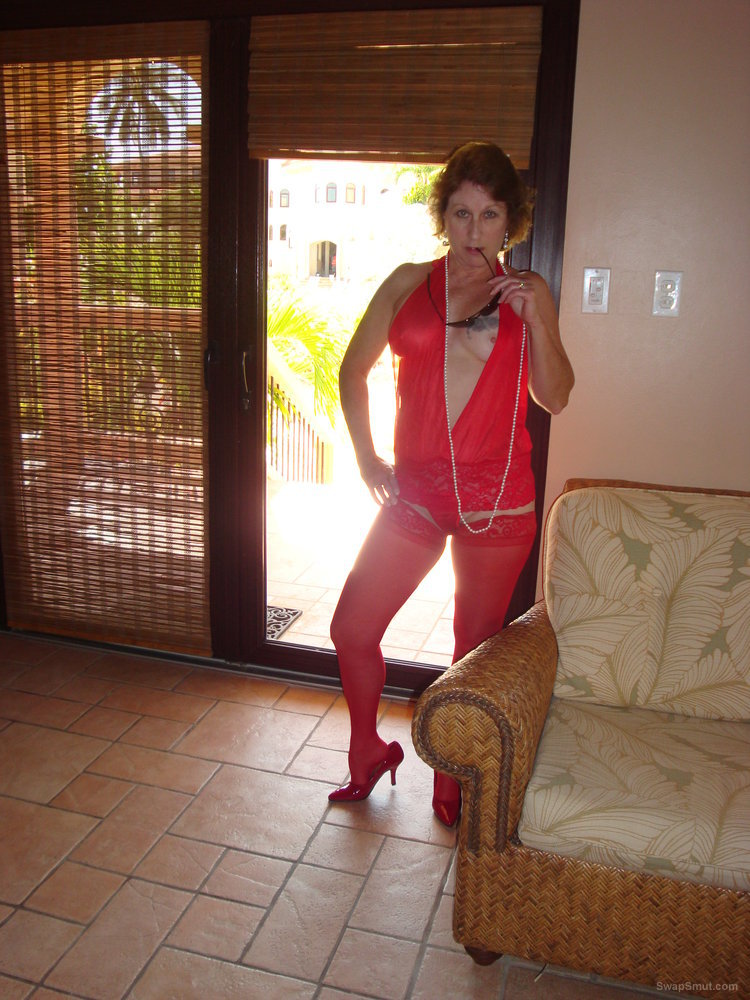 Part 2, My new red nighty for show and tell while on vacation, the lost photos