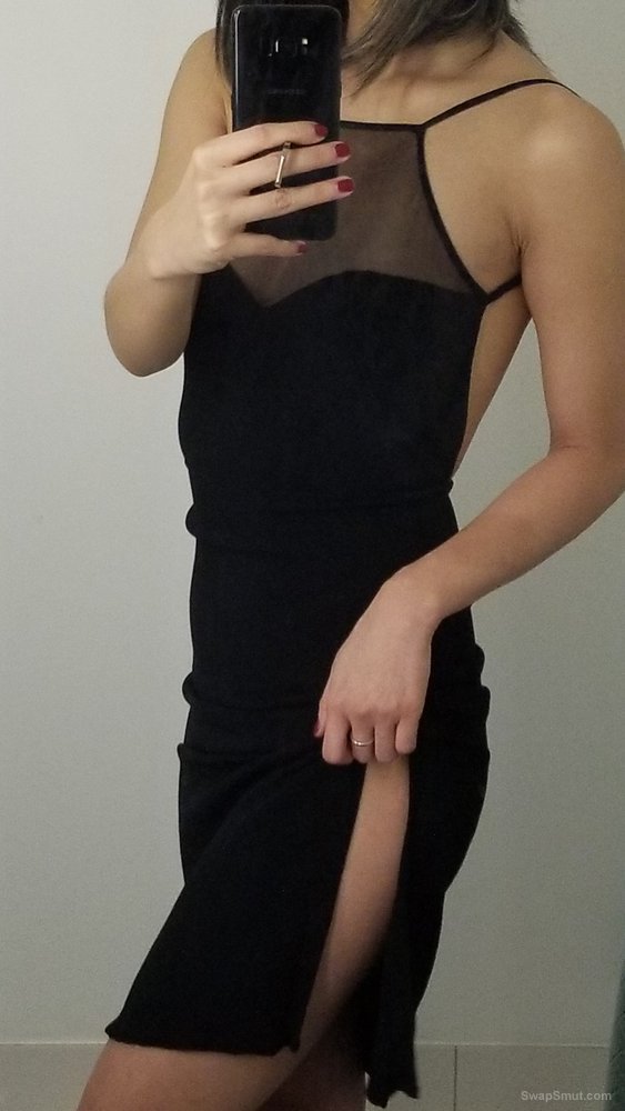 Little Black Dress Covering Lingerie