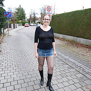 Public pantyhose walk exhibitionist flasher
