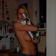 sexy slut showing off with her pussy cat