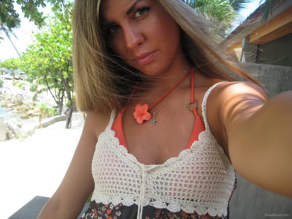 It's summer and holidays soon, pretty blonde shows off for our pleasure - part1