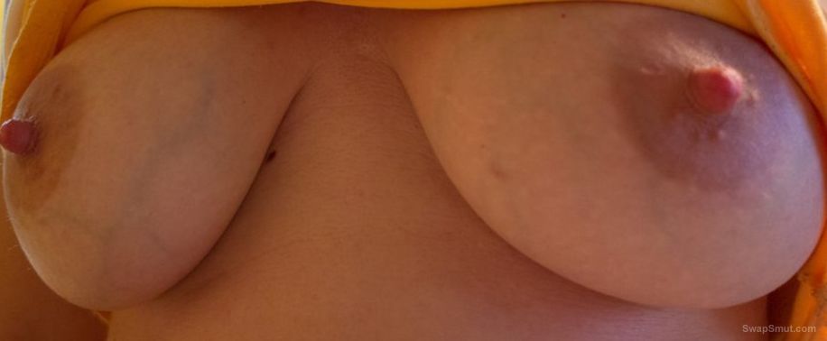 My wife love showing off her big saggy tits and fat poes