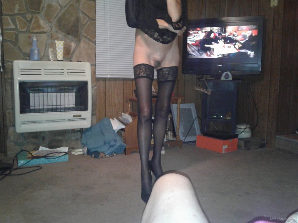 Just wearing some Stockings and a High Heels