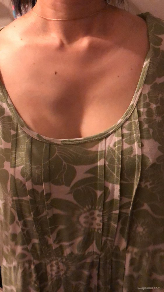 Wife is showing off her boobies before bed