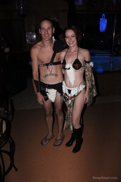 Jacq and I at a Halloween swinger party group sex fun in the club